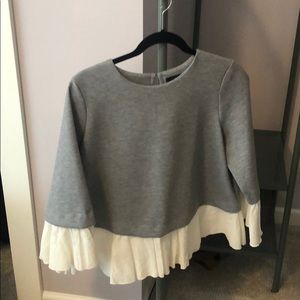 Halogen beautiful flared shirt with cream detail